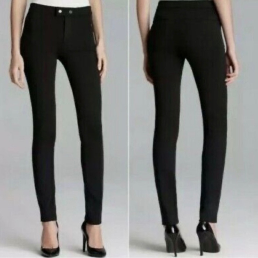 A7 VINCE Front Seam Ponte Knit Ski Pants Stretchy $245 Black Size 8 Minimalist